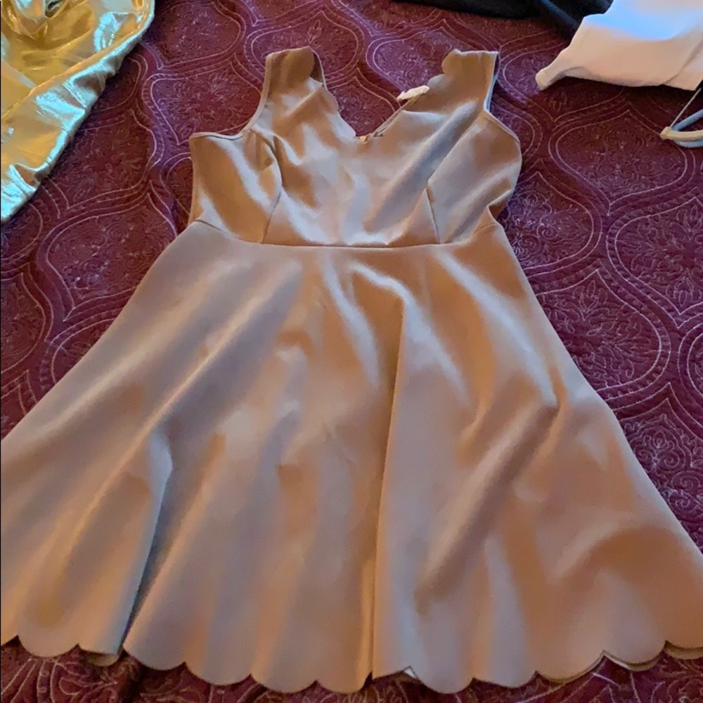 Suede Taupe Flowy dress